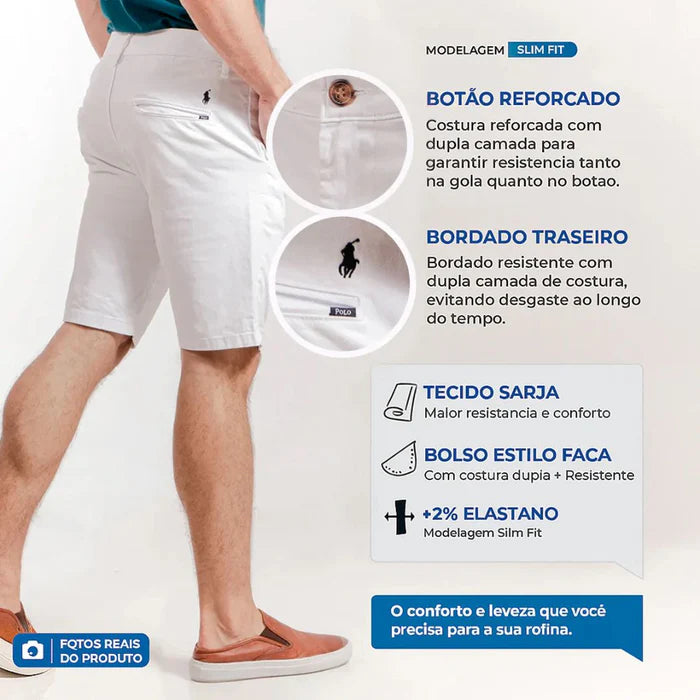 Kit 6 Bermudas de Sarja Masculina - Mescladas - (Promoção de Outubro)
