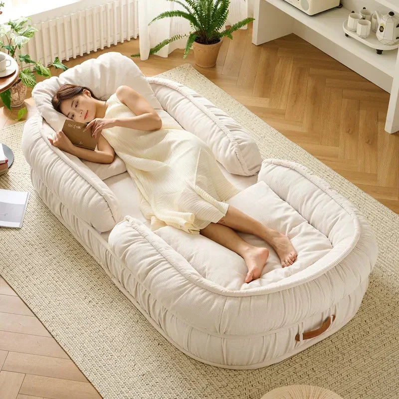 Sofá Cama Algodão Retrátil 5 em 1 + BRINDE: Almofadas Cushion (QUEIMA DE ESTOQUE)