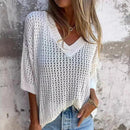 Blusinha Maré em Crochê de Algodão com Gola V