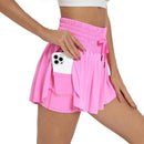 (Compre 1 e Leve 2)  Shorts BellaFit com Saia, Cós Alto Elástico e Bolso Funcional