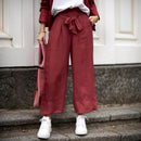 Calça Bella Verano em Linho de Algodão com Amarração Delicada