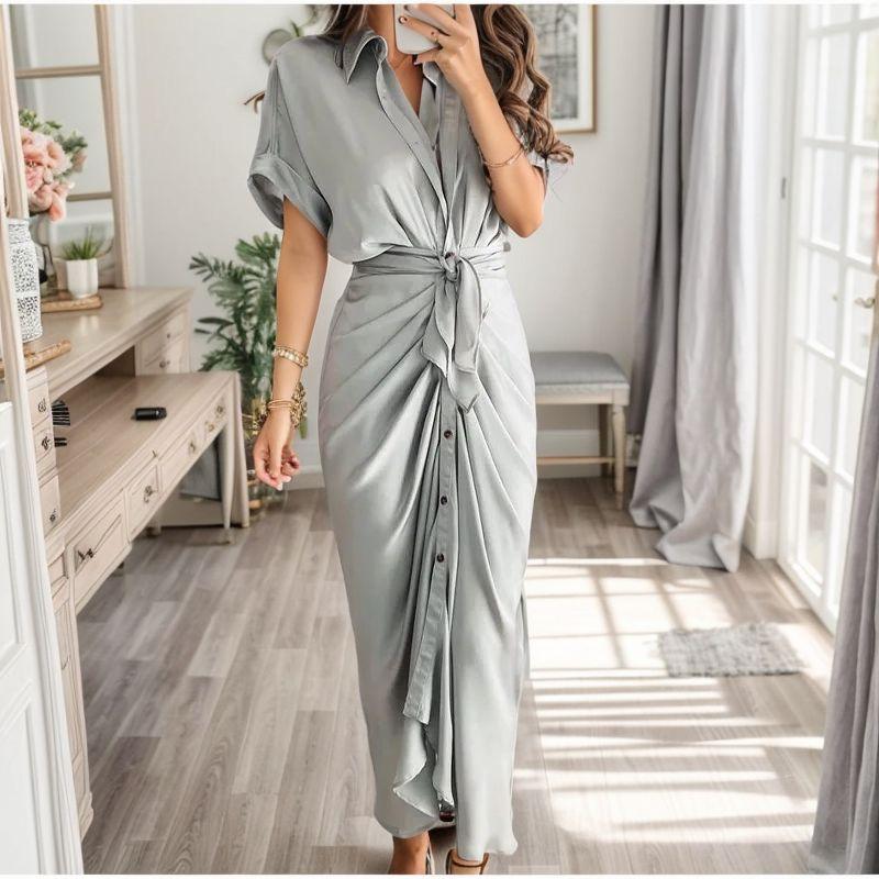 Vestido Elysia em Malha Turca com Amarração Frontal