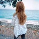 Camisa Beija-Flor em Linho de Algodão com  Bordados Florais