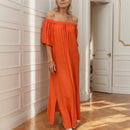 Vestido Caprice em Algodão Viscoso com Estilo Ombro a Ombro